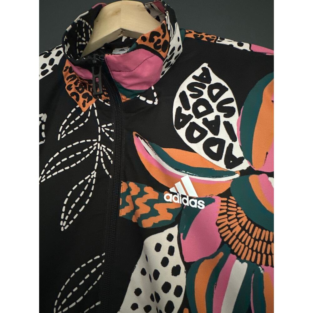 Farm Rio X Adidas Farm Rio Print Relaxed Lightweight Windbreaker Size Small - Picture 6 of 14